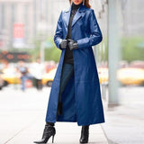 European Leather Long Coat