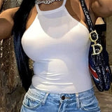 Women's Solid Color Neck Tie Camisole Vest | Sexy and Versatile Sleeveless Top