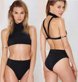 Foreign Trade Solid Women Split Bikinis-1