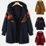 Floral Hooded Women's Fleece Jacket-1