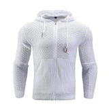 Four Seasons Knitting zipper Hoodies leather printing 3D-White-1