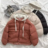 Student's Small Loose Bread Jacket Coat Hooded Cotton Jacket-1