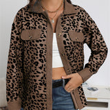 Women's Fashion Leopard Print Long Sleeve Jacket
