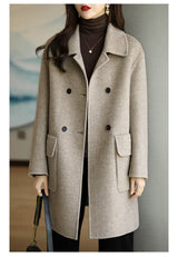 Slim Fit And Mid Length Woolen Coat Fashion