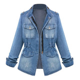 Stylish Plus Size Denim Jacket for Women - Versatile Casual Wear-1