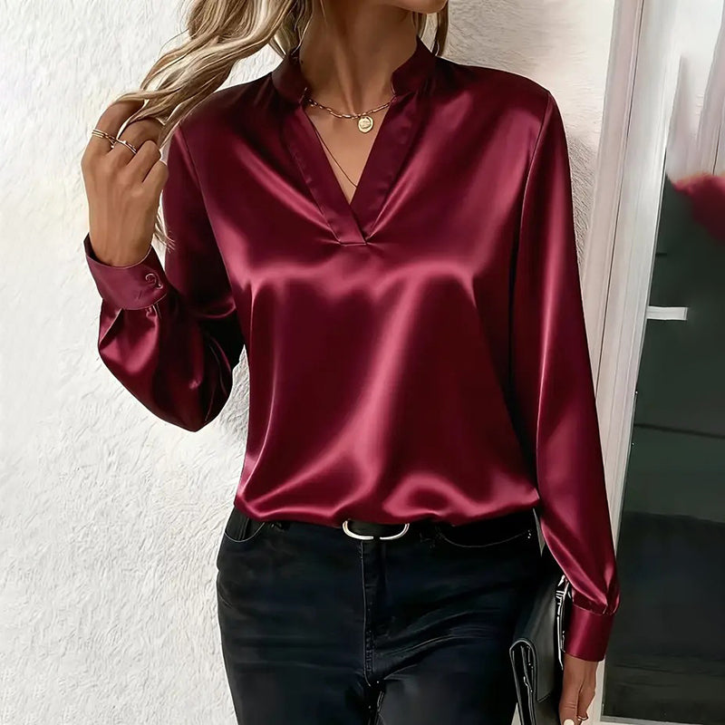 Elegant V-Neck Blouse Shirt