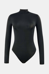 Mock Neck Long Sleeve One-Piece Swimwear