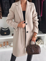 Timeless Wool Lapel Long Coat