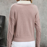 Color Block V-Neck Sweater