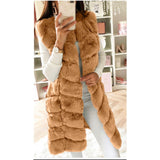 Faux Fur Long Vest Puffer Coat