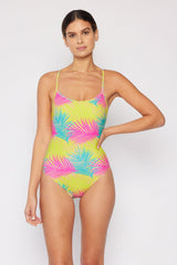 Marina West Swim High Tide One-Piece in Multi Palms-9