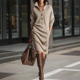 Chic Cozy V-Neck Sweater Dress