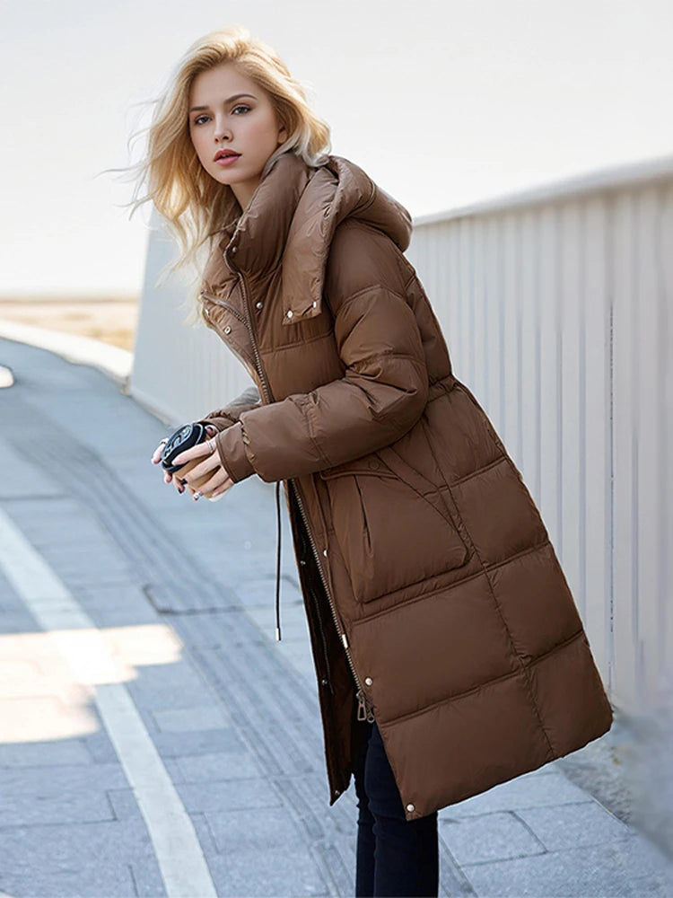 Elegant Over-the-Knee Puffer Coat – Cozy Winter Luxury-6