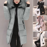 Faux Fur Hooded Winter Coat – Warm and Stylish Essential-Grey-4