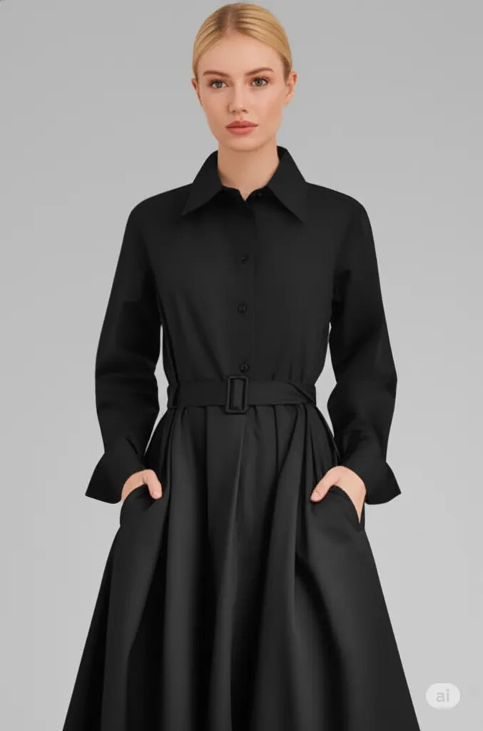 Bol Elbise Kadın Elastik Yüksek Bel Göster İnce Mizaç