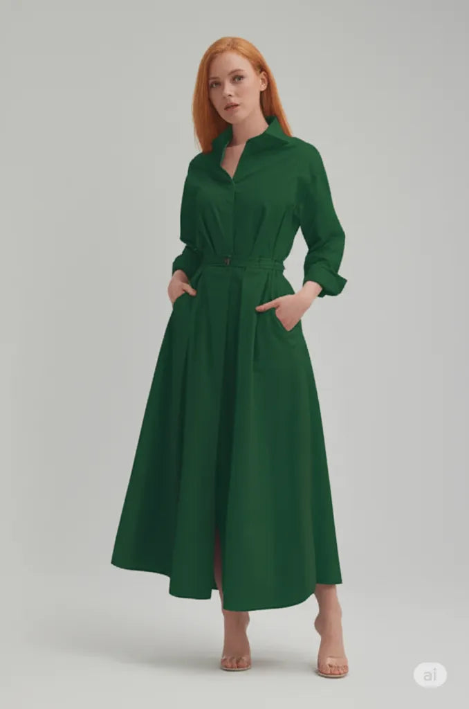 Bol Elbise Kadın Elastik Yüksek Bel Göster İnce Mizaç