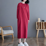 Relaxed Long Sleeve Midi Dress