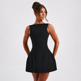 Sexy Slim-fitting Backless Dress Summer Sleeveless Short Dresses-1