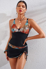 Floral Drawstring Detail Two-Piece Swimsuit-3