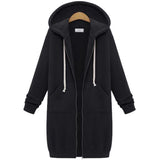 Hooded Long Sleeve Sweater Fleece Long Jacket