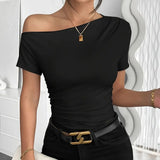 Y2K Ruched One Shoulder Top