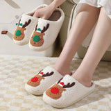 Christmas Shoes Winter Home Slippers Elk Soft Cozy Bedroom-3