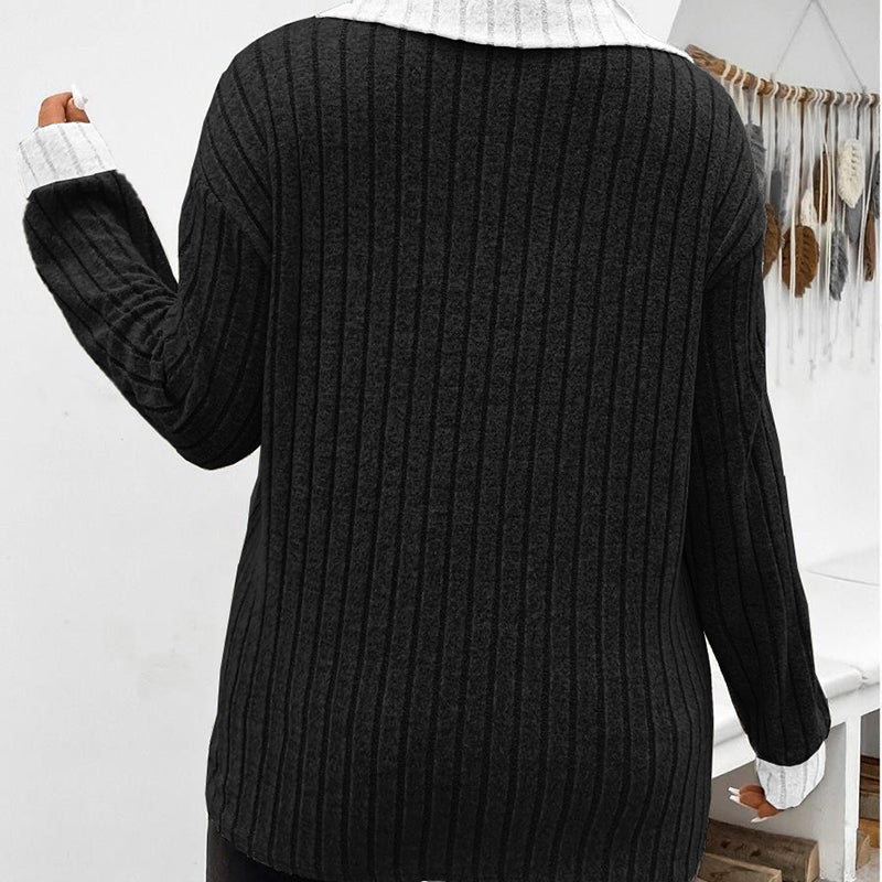 Plus Size V-Neck Lapel Blouse