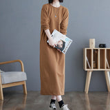 Relaxed Long Sleeve Midi Dress