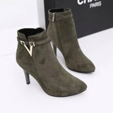 2016 British Martin boots new high heel women boots pure V-Green-5