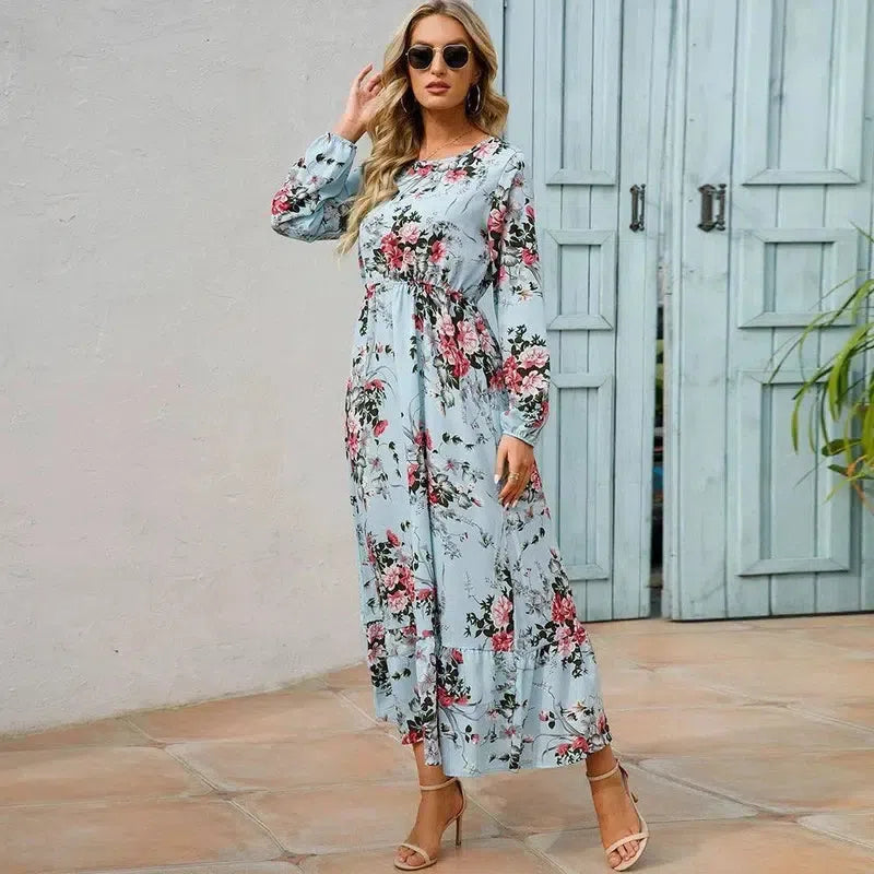 Sping Summer Bohemian Women Maxi Dress Casual Long-2