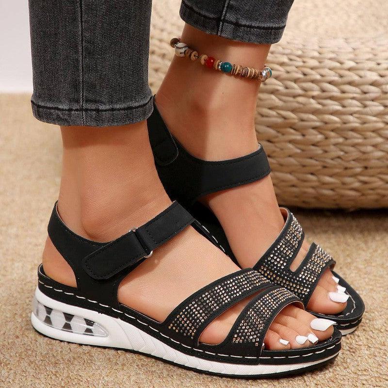 Air Cushioned Roman Sandals for Ultimate Comfort-Black-3