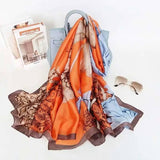 All-in-one Sunscreen Shawl Travel Silk Scarf Women's Beach-8