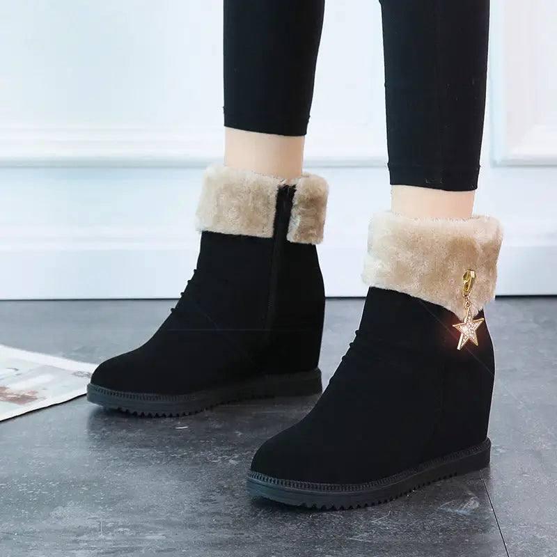 All-match cotton shoes women boots slope with snow boots-3