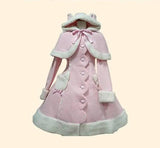 Autumn And Winter Hooded Rabbit Ear Cape Cape Large Skirt-6