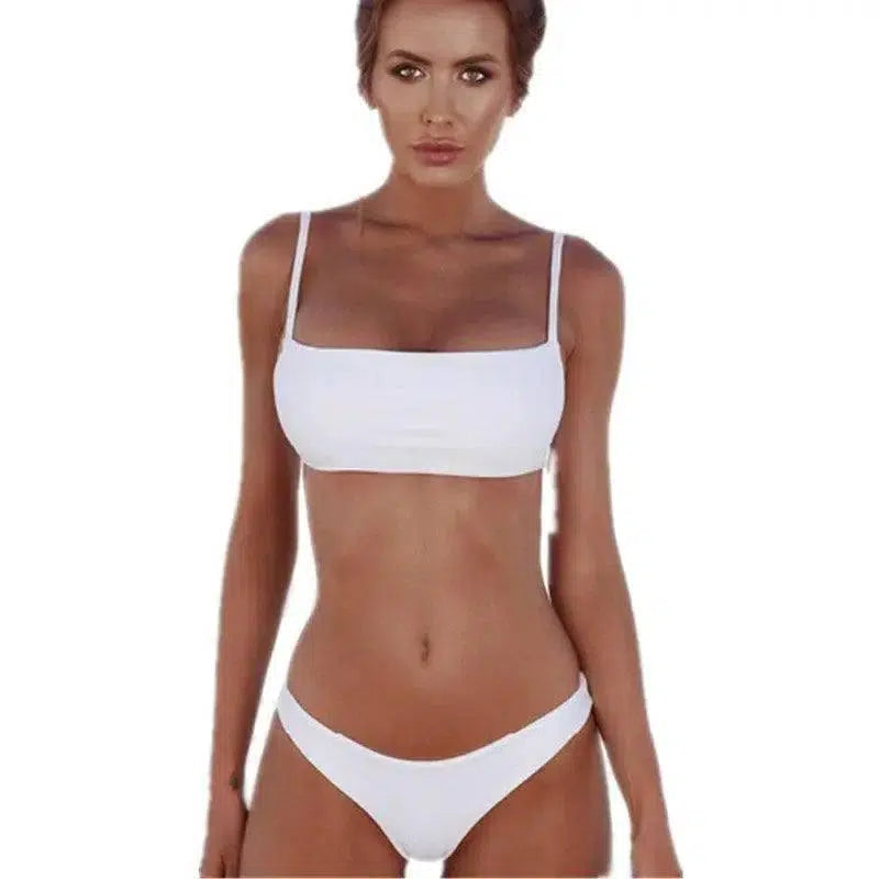 Bikini Split Swimsuit Hot Style For Women-White-5