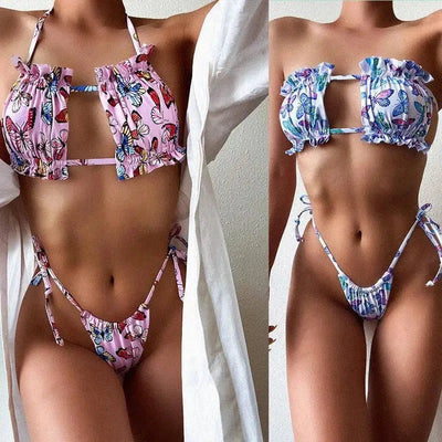 Butterfly print bikini-1