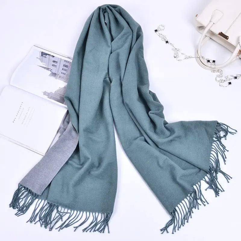 Cashmere Like Intelligent Timing Heating Scarf-Bean green-6