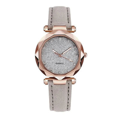 Casual Women Romantic Starry Sky Wrist Watch Leather Rhinestone Designer Ladies Clock-9