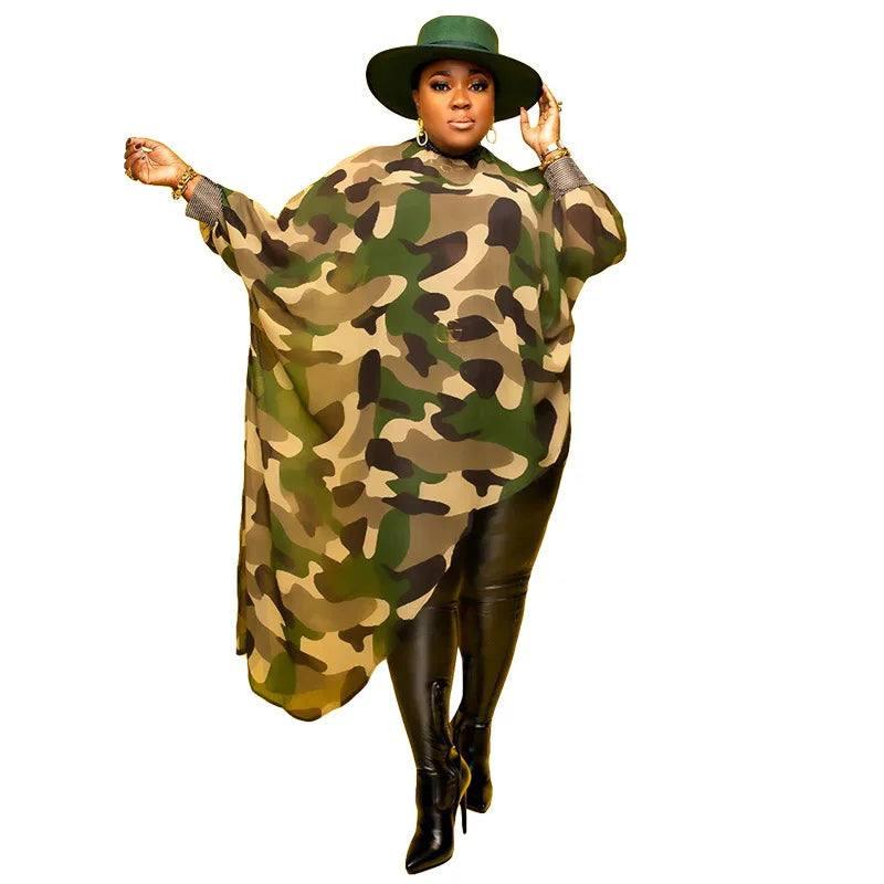 Chic Camo Poncho & Faux Leather Pants Look-2