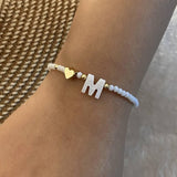 Chic Custom Letter Bead Bracelets - Personalized Jewelry-M-8