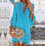 Chic Long Fringe Dress for Every Occasion-Blue-4