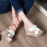 Chic White Wedge Sandals: Elevate Your Style-1