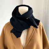 Decorative Cold Resistant Bib Solid Color Fashionable And-Black-9