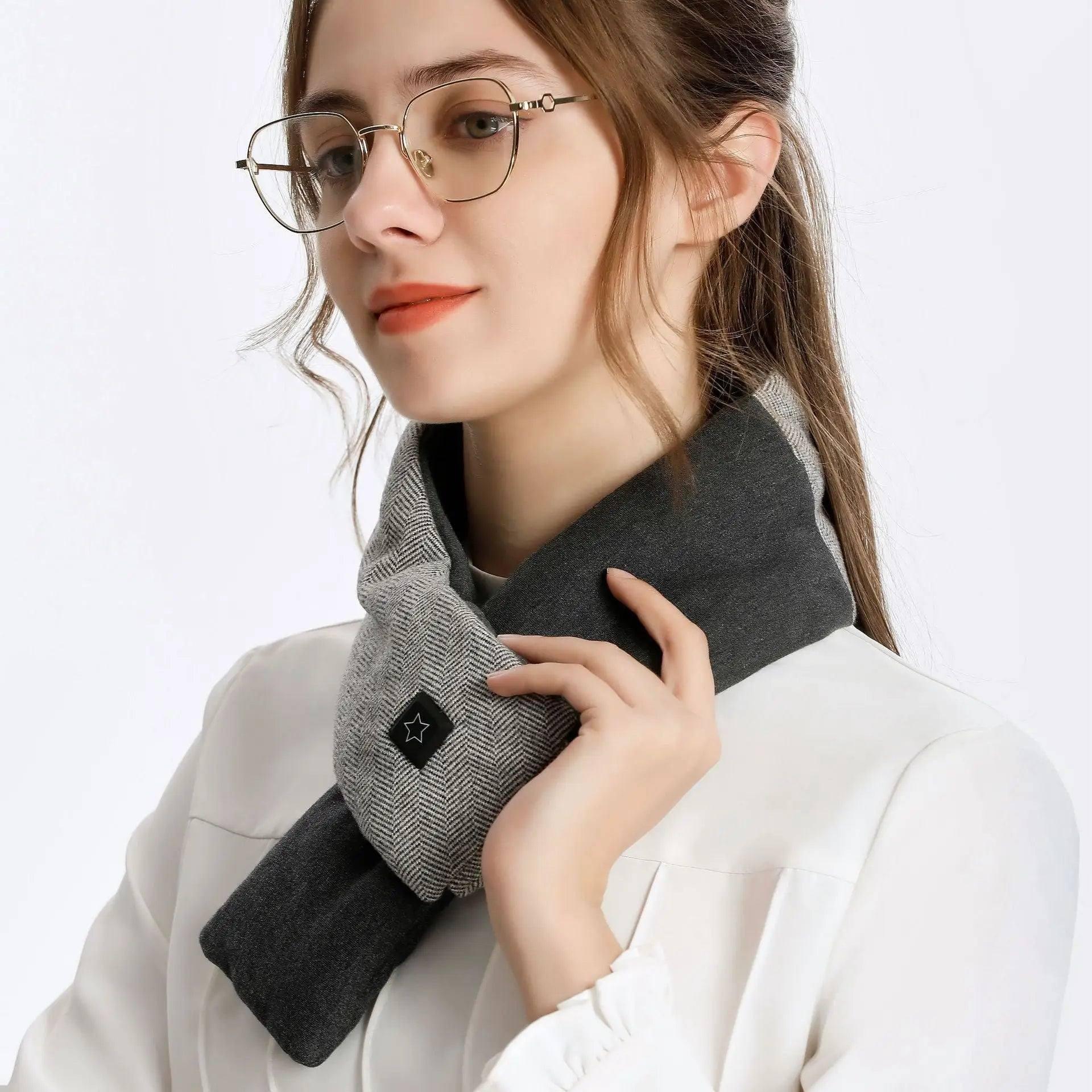 Electric Neck Smart Heat Shawl-Grey-5