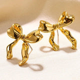 Elegant Gold Bow Earrings for Women-Gold-1