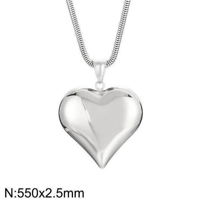 Gold Sliver Hollow Heart-shaped Necklace Ins Simple Versatile Personalized Love Necklace For Women's Jewelry Valentine's Day-7