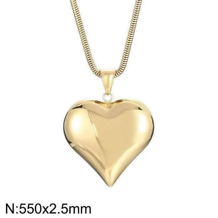 Gold Sliver Hollow Heart-shaped Necklace Ins Simple Versatile Personalized Love Necklace For Women's Jewelry Valentine's Day-8