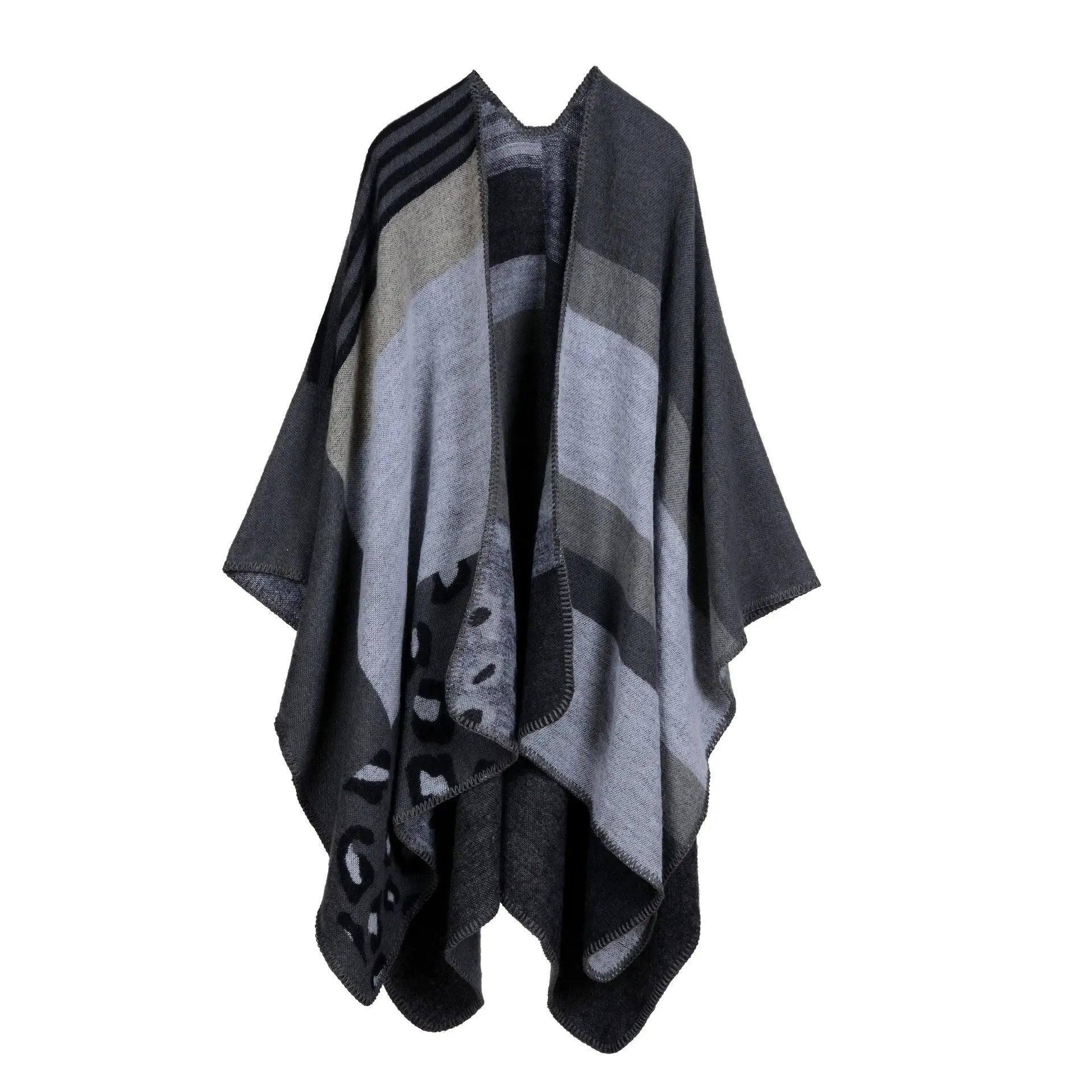 Elegant Large Plaid Cashmere Scarf-7-6