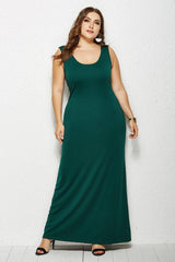 Elegant Plus Size Maxi Dress for Women-green-9