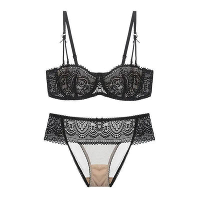 Ensemble lingerie en dentelle-Black-2